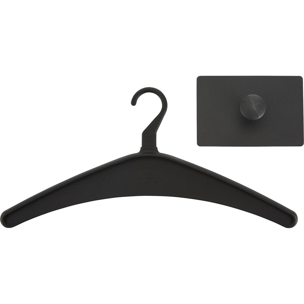 Quartet Single Post Magnetic Hook - 1 Hooks - 1 Hangers - for Coat, Jacket, Bag, Garment - Steel - Black - 1 Each. Picture 1