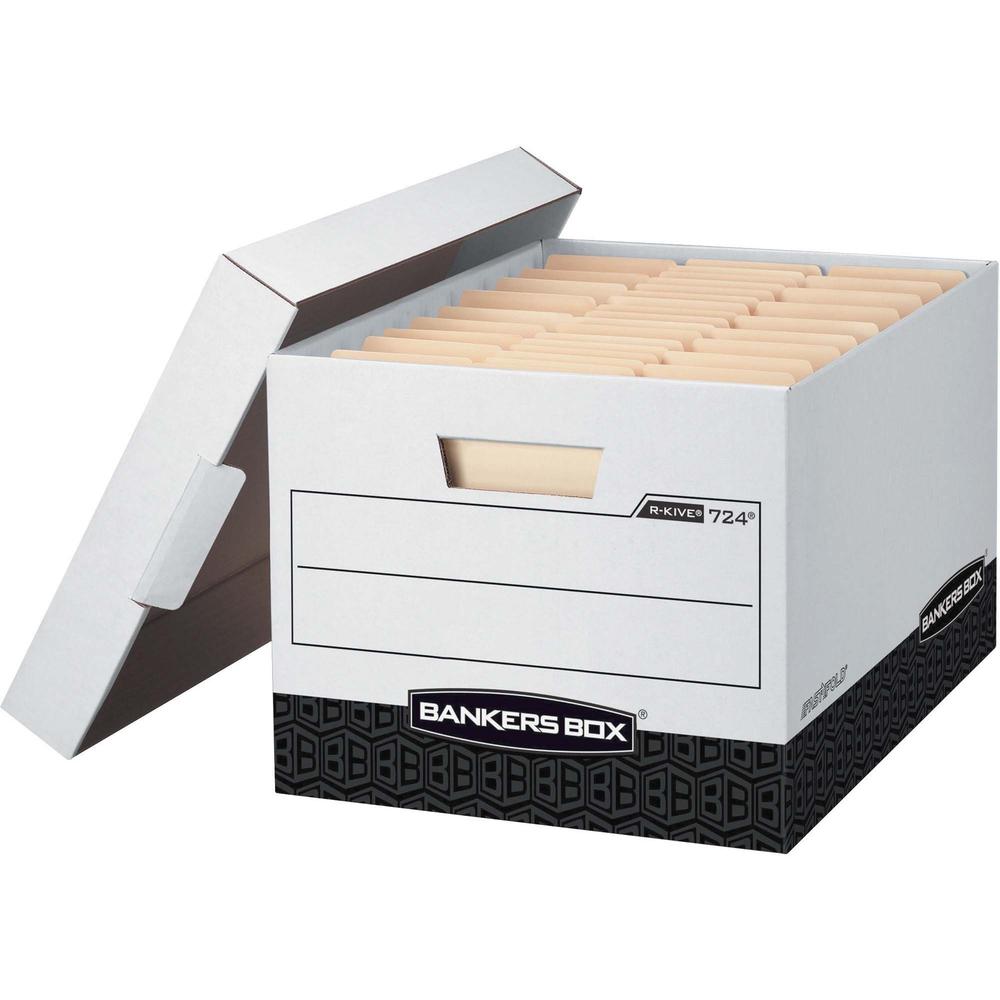 Bankers Box R-Kive File Storage Box - Internal Dimensions: 12" Width x 15" Depth x 10" Height - External Dimensions: 12.8" Width x 16.5" Depth x 10.4" Height - Media Size Supported: Letter, Legal - Li. Picture 1