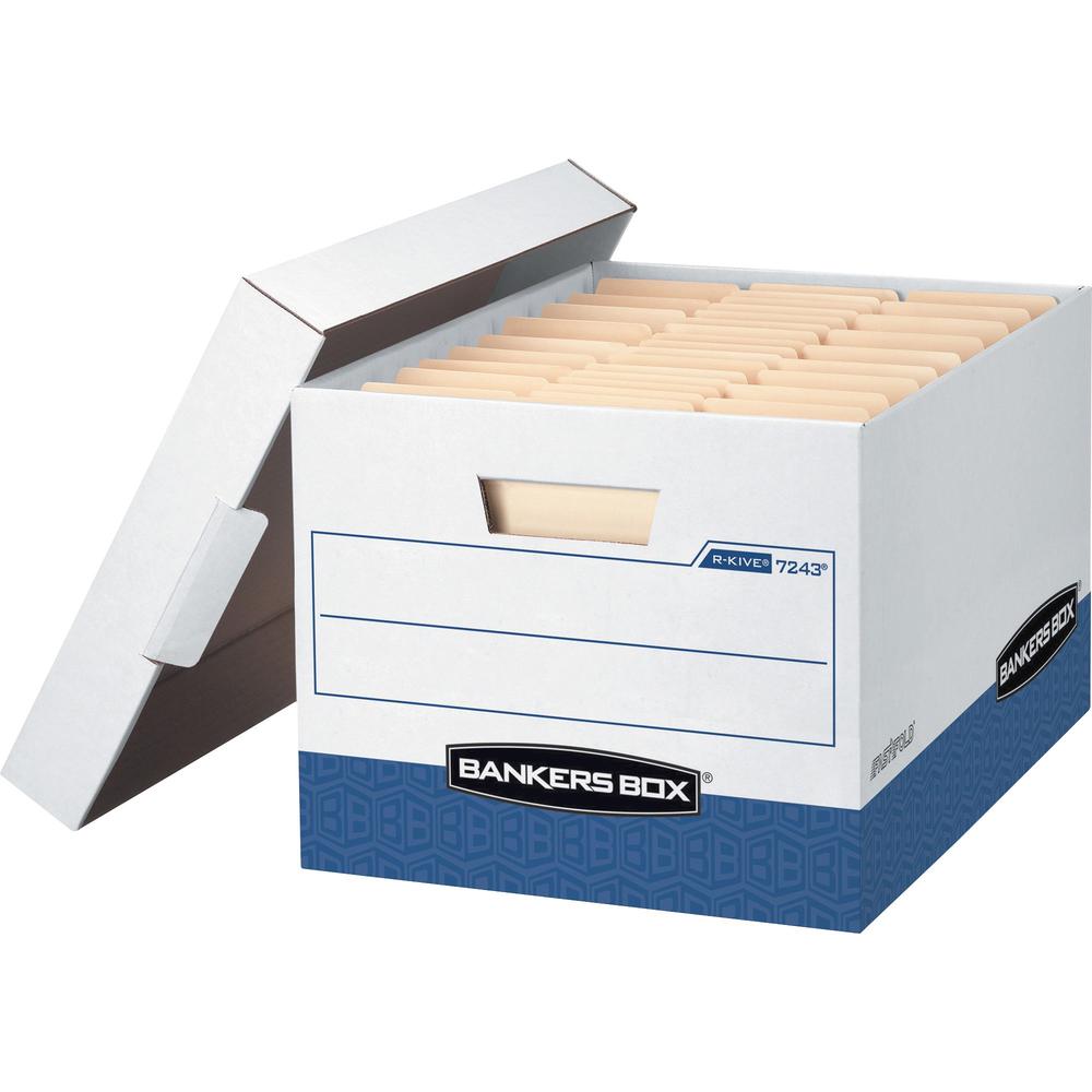 Bankers Box R-Kive File Storage Box - Internal Dimensions: 12" Width x 15" Depth x 10" Height - External Dimensions: 12.8" Width x 16.5" Depth x 10.4" Height - Media Size Supported: Letter, Legal - Li. Picture 1