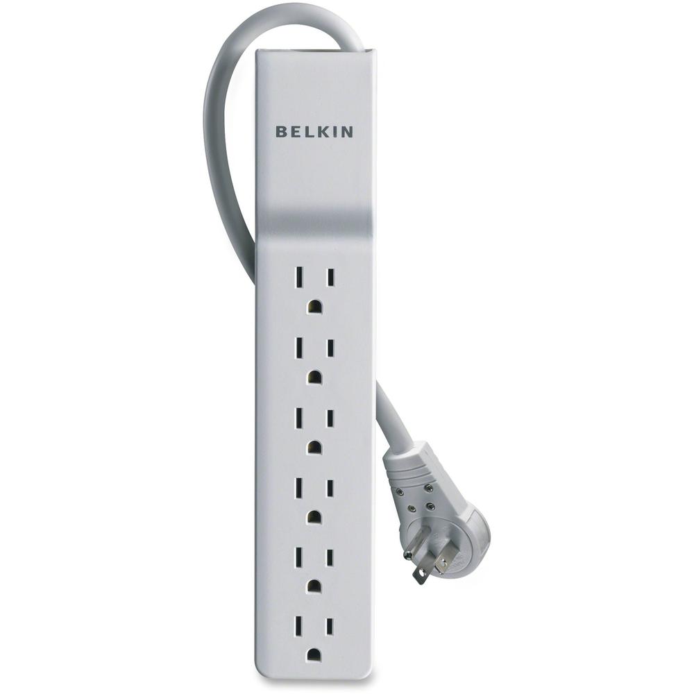Belkin 6 Outlet Home/Office Surge Protector -Rotating plug - 8 foot cord - White -720 Joules - 6 x AC Power - 720 J. Picture 1