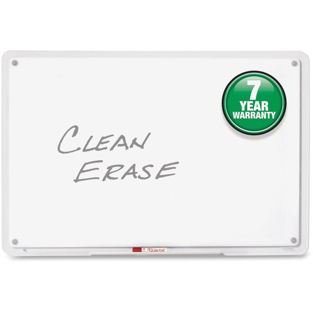 Quartet iQ Whiteboard - 11" (0.9 ft) Width x 6.8" (0.6 ft) Height - White Surface - Clear, Translucent Frame - Horizontal/Vertical - 1 Each. Picture 1