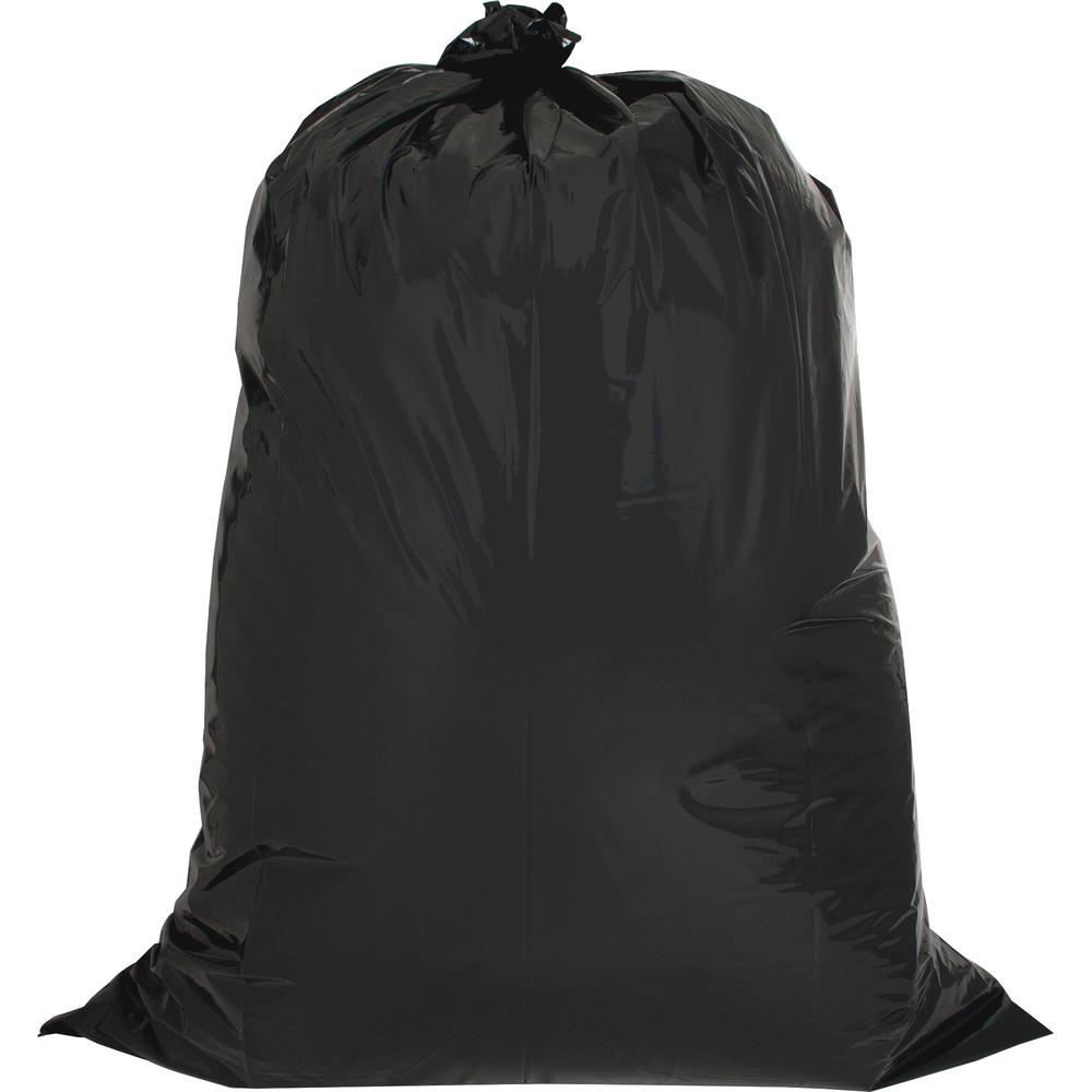 Genuine Joe Heavy Duty Contractor Bags - Large Size - 42 gal Capacity - 48" Length x 33" Width x 2.50 mil (63 Micron) Thickness - Low Density - Black - Kitchen - No - 20/Box - 1 Carton. Picture 1