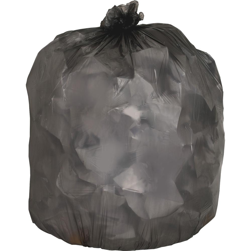 Genuine Joe Economy Linear Low-Density Can Liners - Extra Large Size - 56 gal Capacity - 47" Length x 43" Width x 0.58 mil (15 Micron) Thickness - Low Density - Black - Office Waste - 200 / Carton. Picture 1