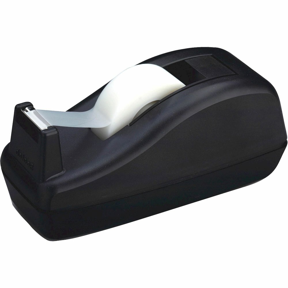 Scotch Deluxe Desk Dispenser - Holds Total 1 Tape(s) - 1" Core - Refillable - Non-skid Base - Plastic - Black - 1 Each. Picture 1