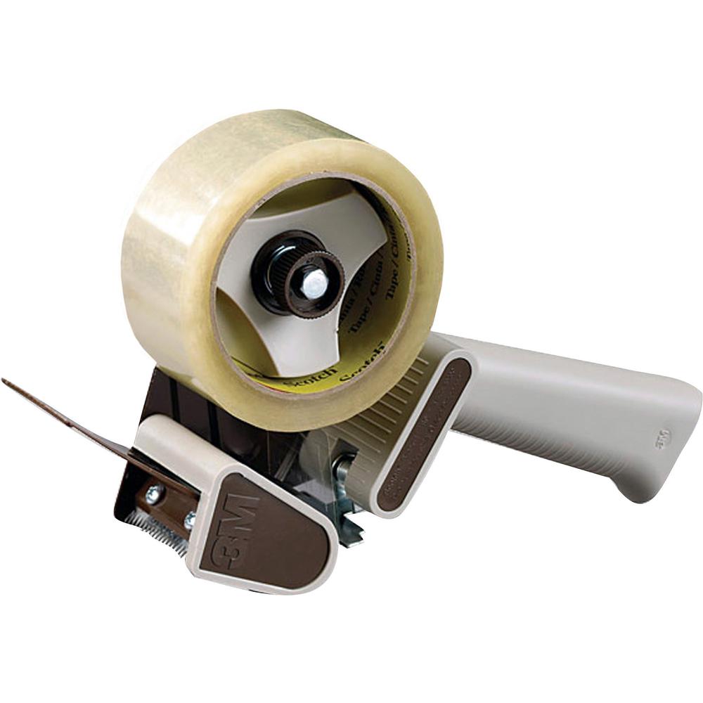 Scotch Box Sealing Tape Dispenser - Holds Total 1 Tape(s) - 3" Core - Refillable - Adjustable Braking Mechanism, Non-retractable Blade - Gray - 1 Each. Picture 1