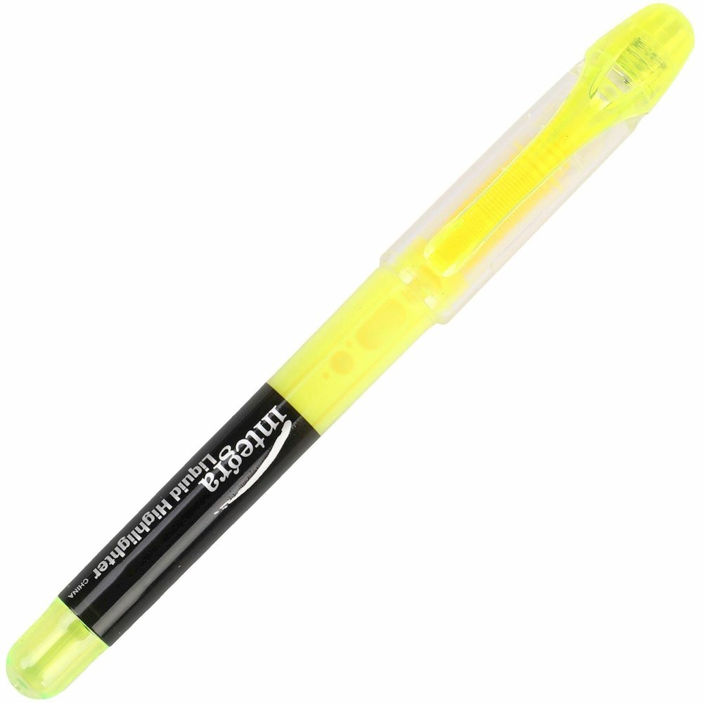 Integra Liquid Highlighters - Yellow Ink - 1 Dozen. Picture 1