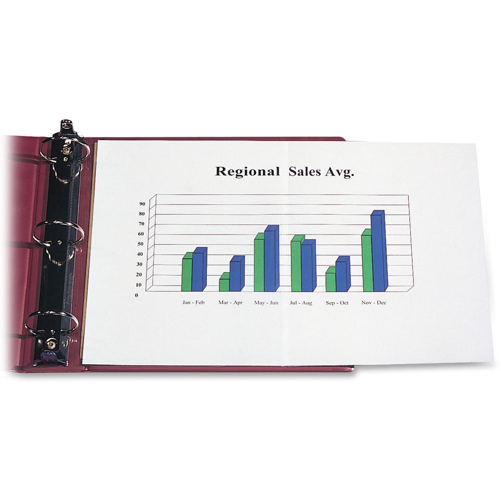 C-Line Panoramic Fold-Out Heavyweight Poly Sheet Protectors - Clear, Center Loading, 11 x 8-1/2, 25/BX, 62237. Picture 1