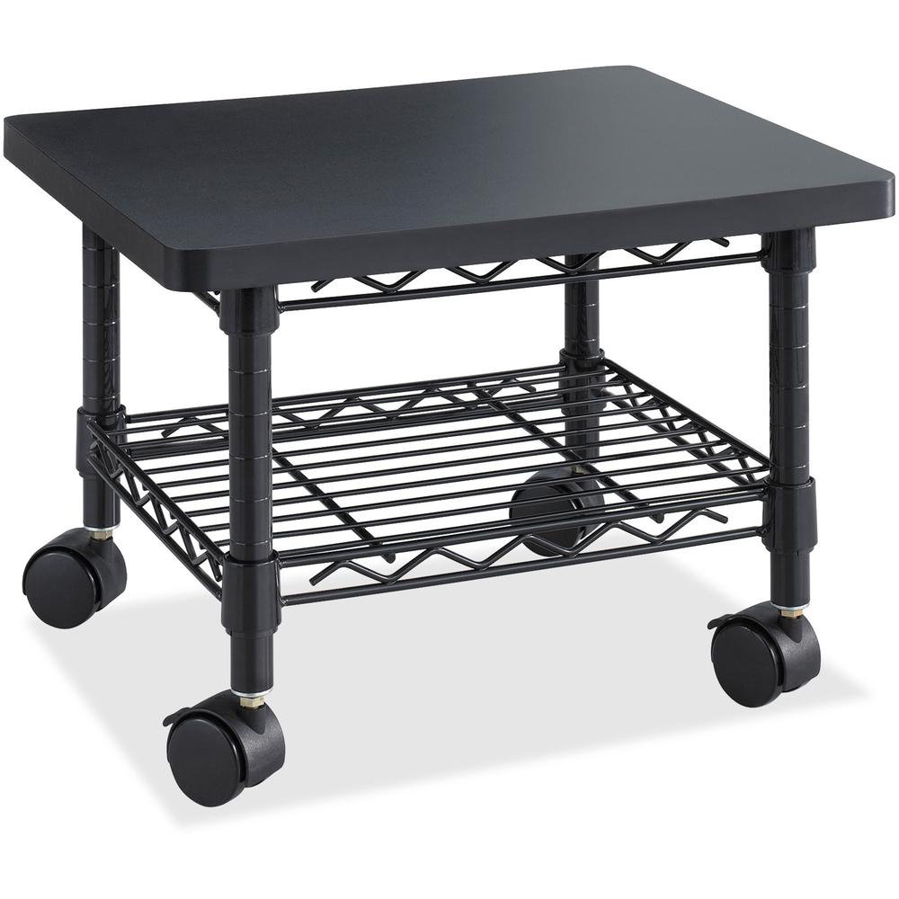 Safco Under Desk Printer/Fax Stand - 300 lb Load Capacity - 13.50" Height x 19" Width x 16" Depth - Floor - Laminate, Powder Coated - Steel - Black - Sturdy, Mobility. Picture 1
