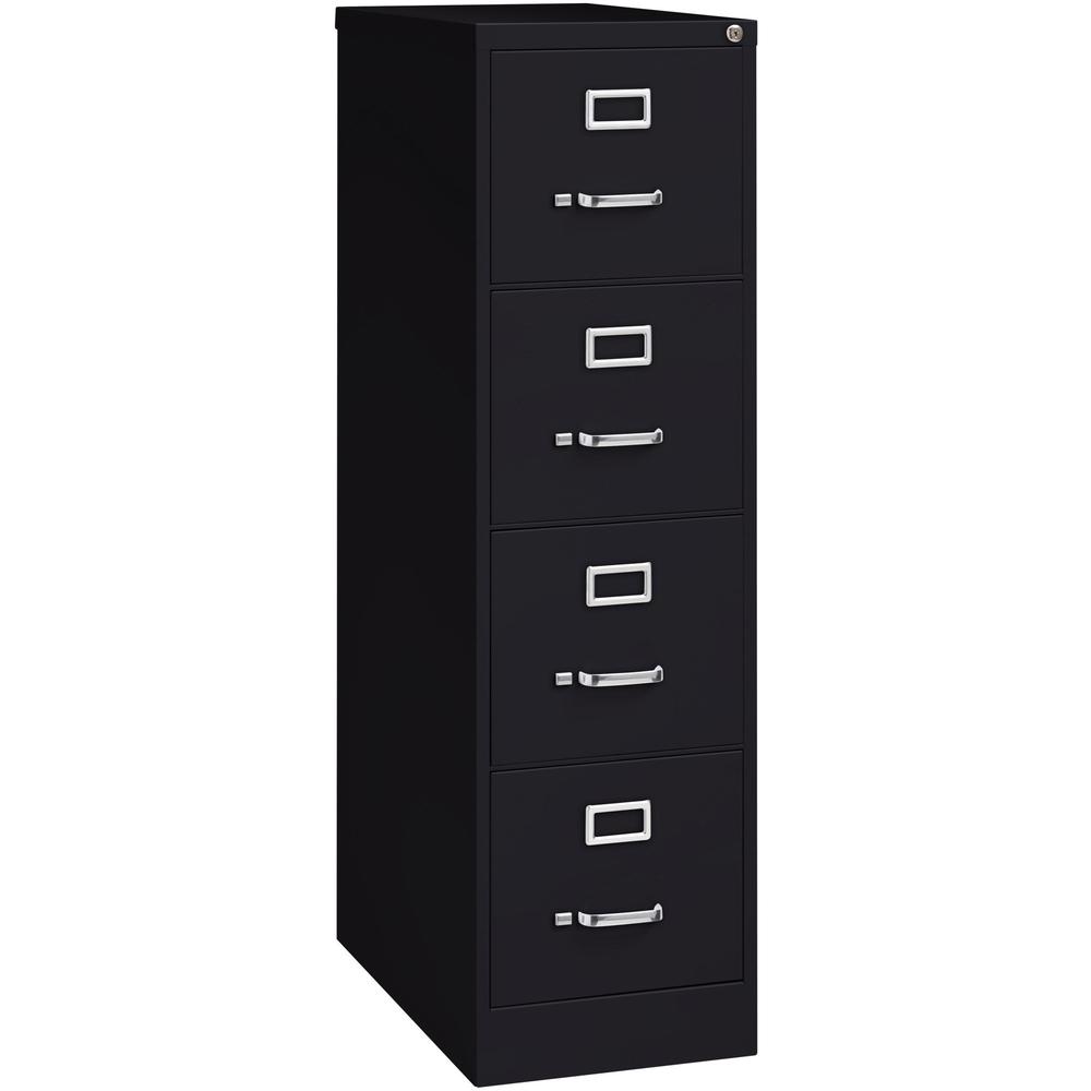 Lorell Fortress Series 26-1/2" Commercial-Grade Vertical File Cabinet - 15" Width x 26.5" Depth x 52" Height - 4 x Drawer(s) for File - Letter - Vertical - Security Lock, Ball-bearing Suspension, Heav. Picture 1