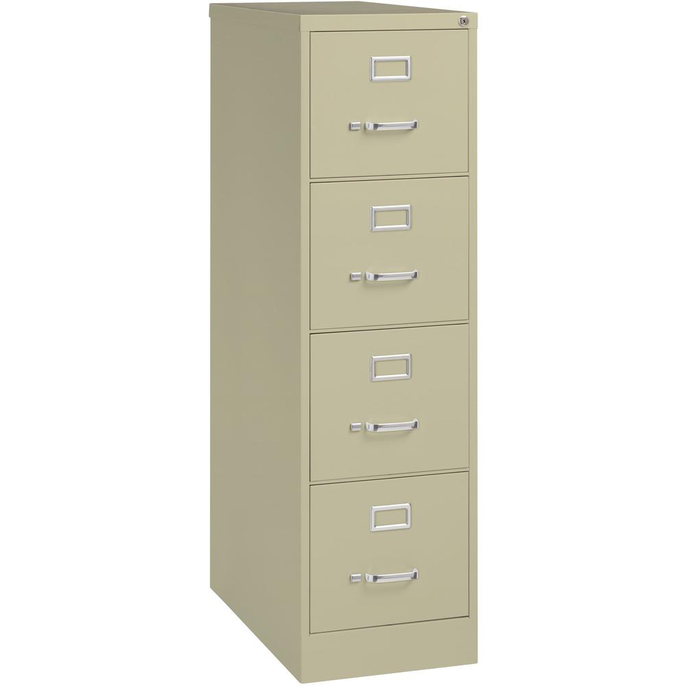 Lorell Fortress Series 26-1/2" Commercial-Grade Vertical File Cabinet - 15" Width x 26.5" Depth x 52" Height - 4 x Drawer(s) for File - Letter - Vertical - Security Lock, Ball-bearing Suspension, Heav. Picture 1