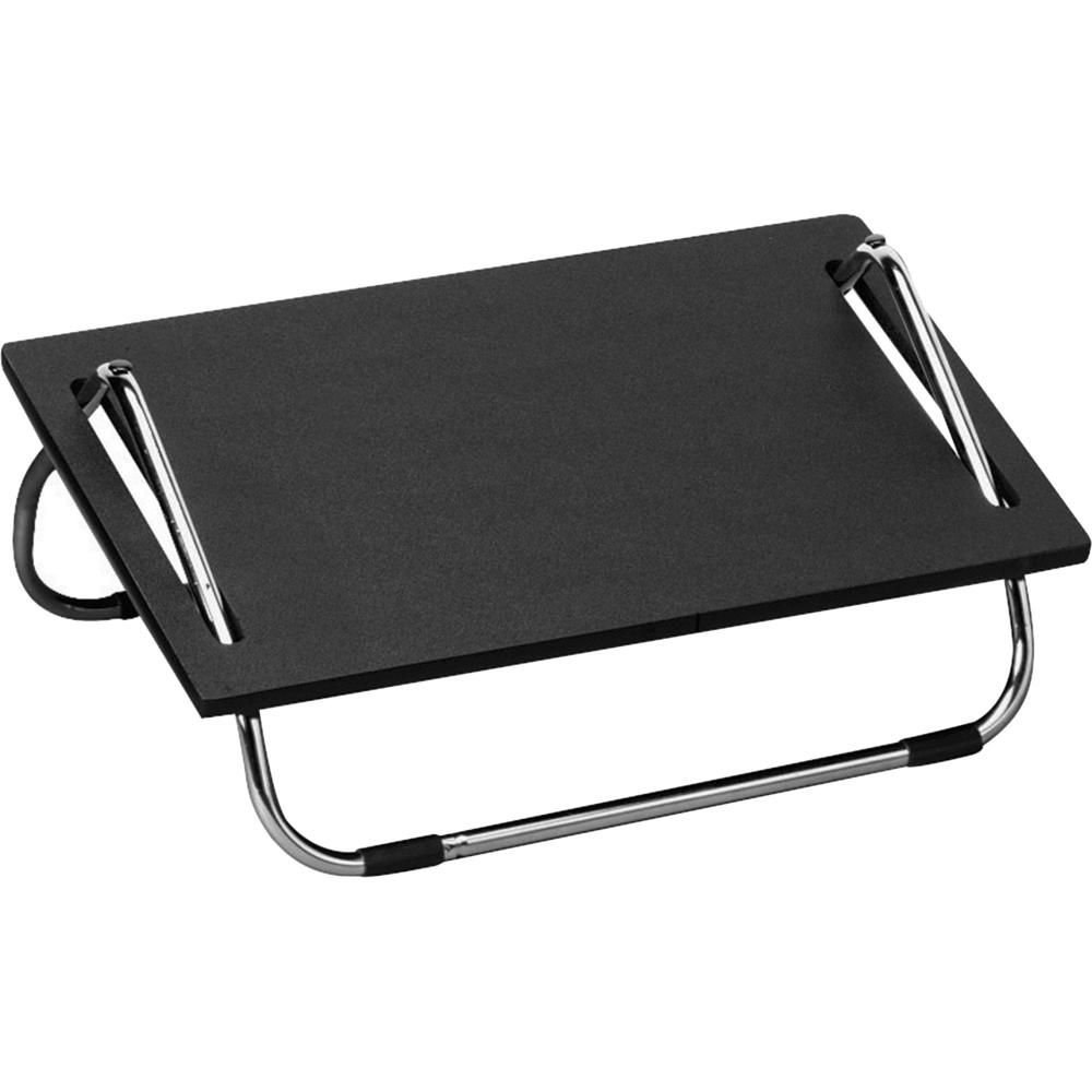 Safco Adjustable Footrests - 5" Adjustable Height - Black, Silver - 1 Each. Picture 1