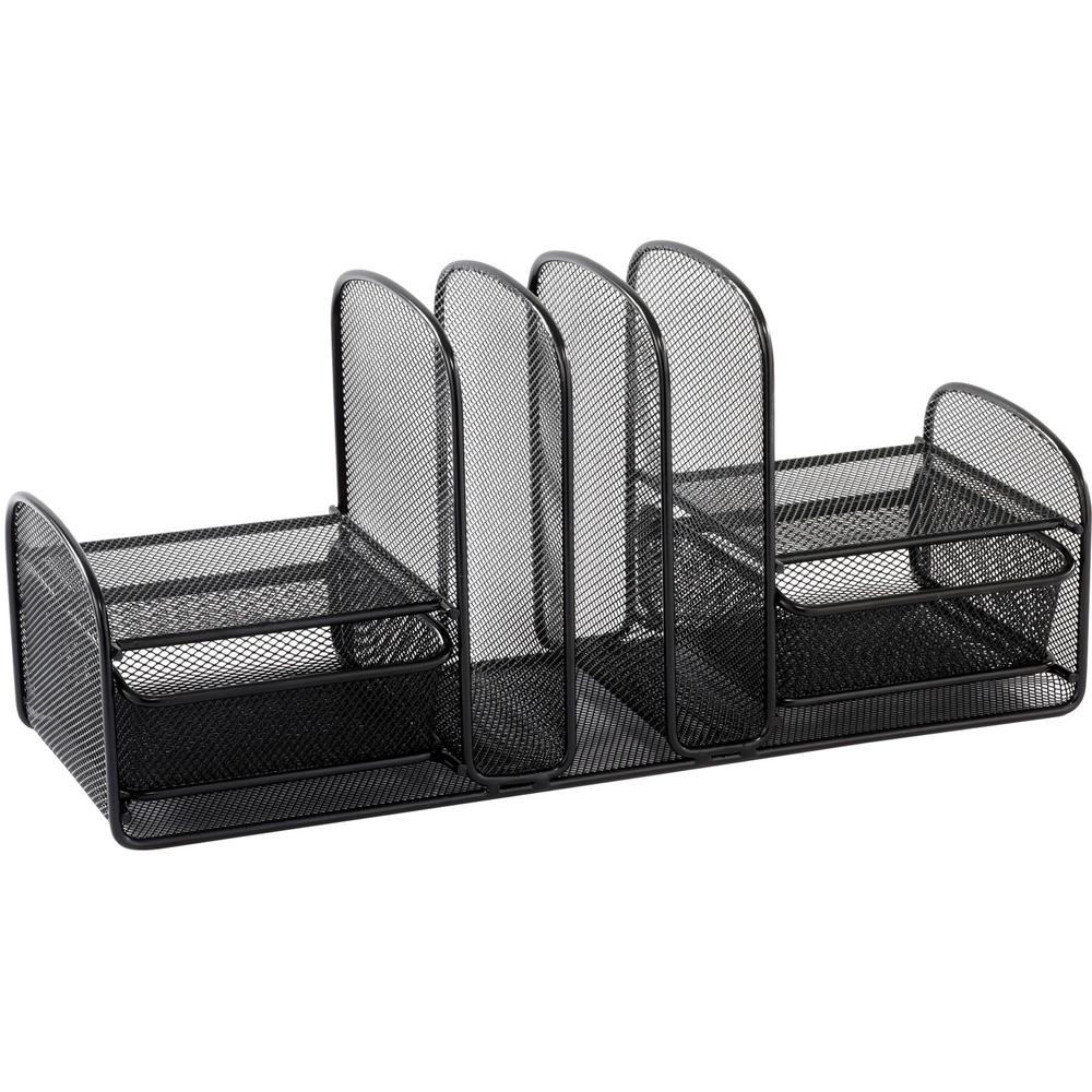 Safco Multipurpose Mesh Desktop Organizer - 7.75" Height x 17" Width x 6.75" Depth - Desktop - Black - 1 Each. Picture 1
