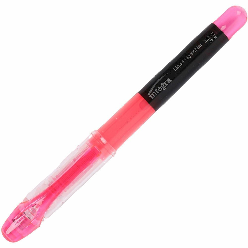 Integra Liquid Highlighters - Fluorescent Pink Ink - 1 Dozen. Picture 1