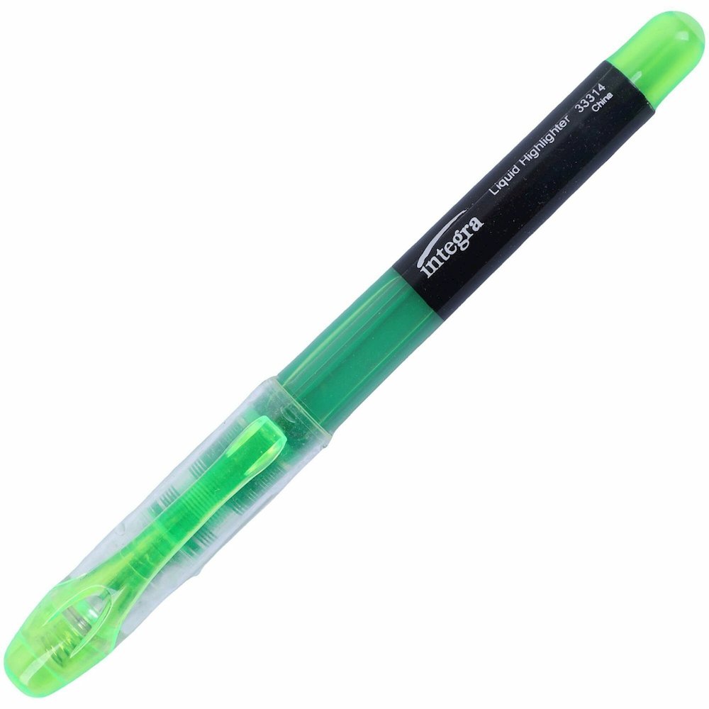 Integra Liquid Highlighters - Green Ink - 1 Dozen. Picture 1