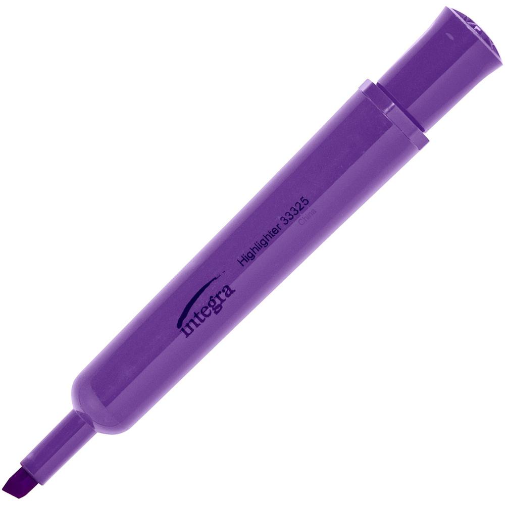 Integra Chisel Desk Liquid Highlighters - Purple Ink - 1 Dozen. Picture 1