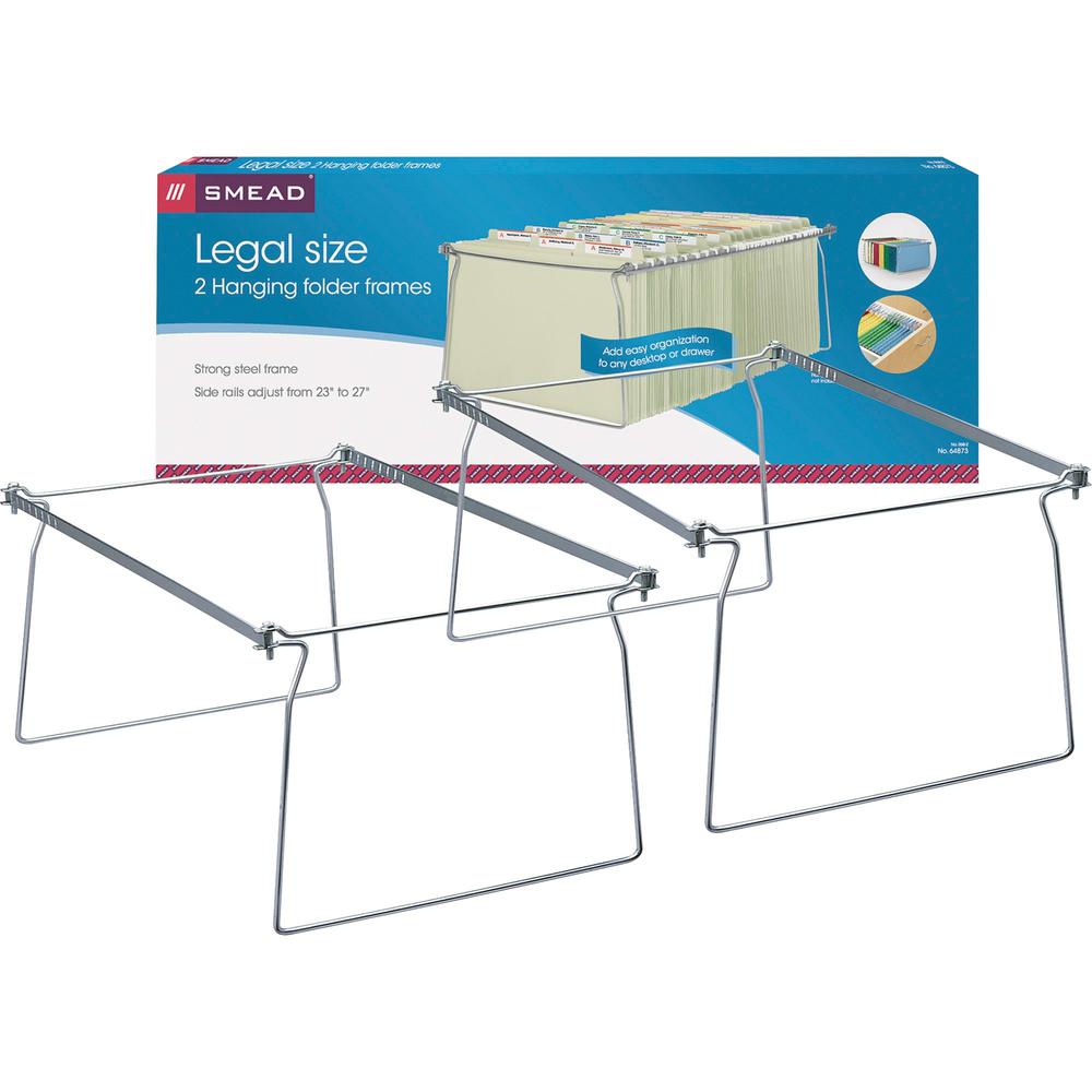Smead Hanging Folder Frames - Legal - 23"-27" Long - Steel - Gray - 2 / Pack. Picture 1