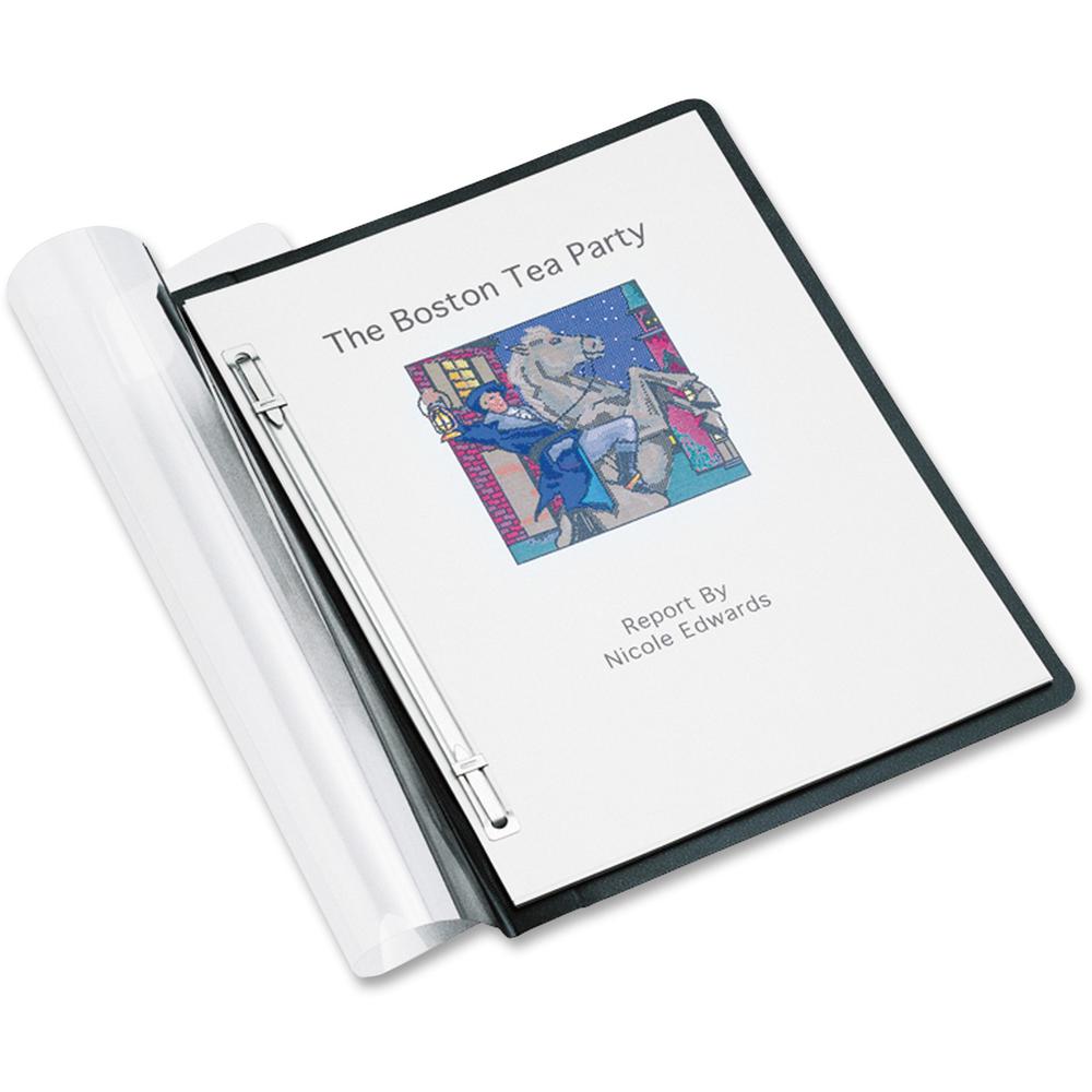 ACCO ACCOHIDE Letter Recycled Report Cover - 8 1/2" x 11" - 500 Sheet Capacity - Frosted Clear, Black - 60% Recycled - 1 Each. Picture 1