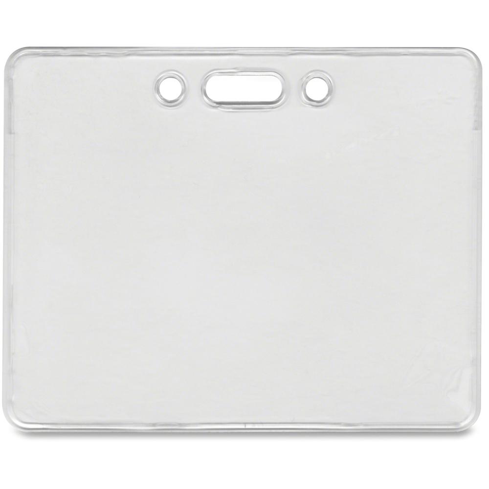Advantus Proximity Card Horizontal Badge Holder - Horizontal - 50 / Pack - Clear. Picture 1