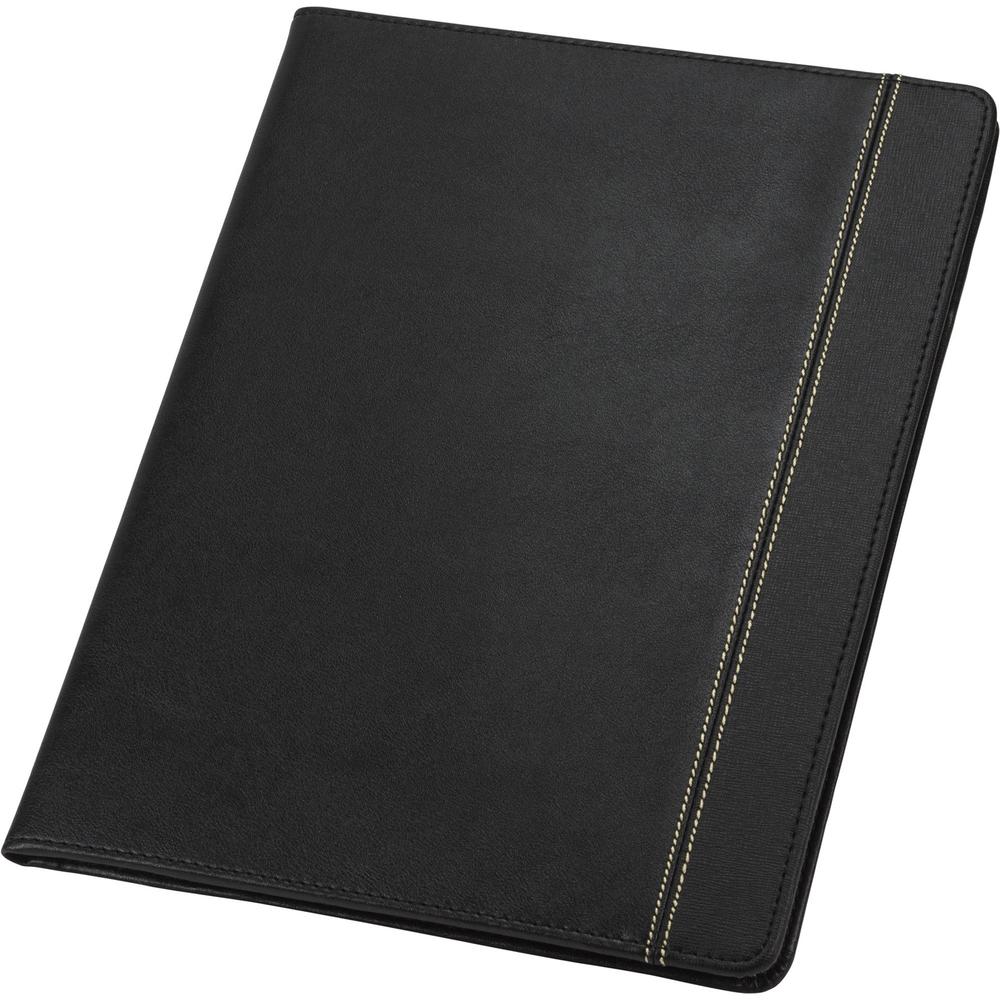 Samsill Professional Letter Pad Folio - 8 1/2" x 11" - 2 Internal Pocket(s) - Vinyl, Polyvinyl Chloride (PVC) - Black - 1 Each. Picture 1