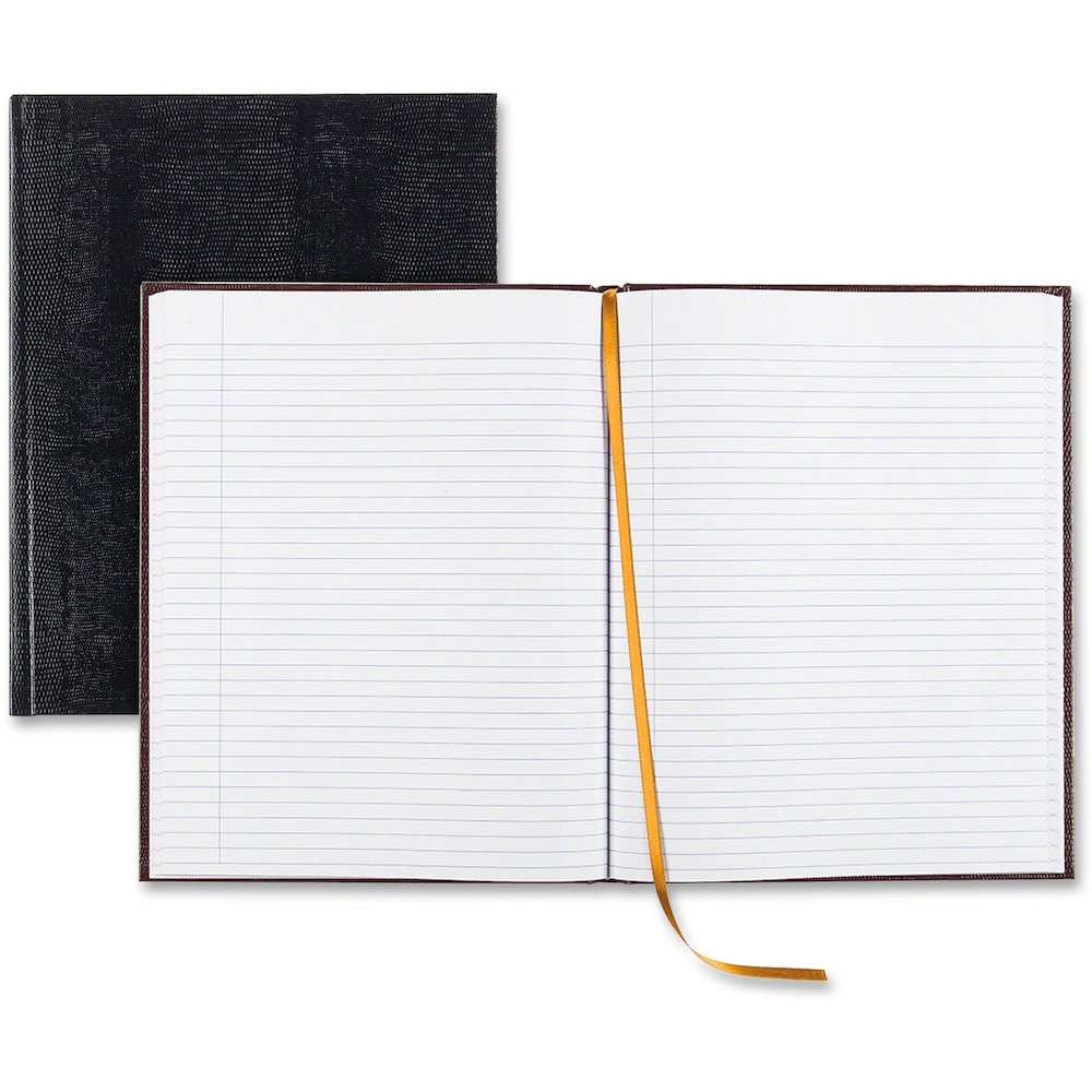 Rediform Large Executive Hardbound Notebook - Letter - 150 Sheets - Sewn - Ruled Margin - 18 lb Basis Weight - Letter - 8 1/2" x 11" Sheet Size - White Paper - Blue Textured Cover - Hard Cover - Yes -. Picture 1