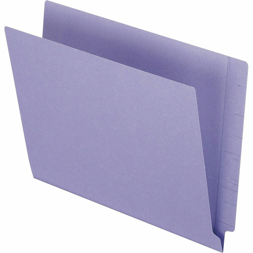 Pendaflex Letter Recycled End Tab File Folder - 8 1/2" x 11" - 3/4" Expansion - 11 pt. - Purple - 10% Recycled - 100 / Box. Picture 1