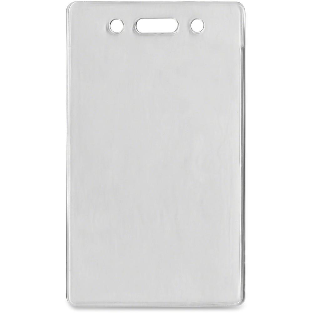 Advantus Proximity Card Vertical Badge Holder - 2.4" x 3.4" - Vinyl - 50 / Pack - Clear. Picture 1