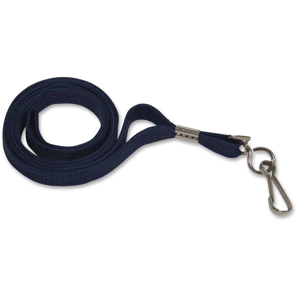 Advantus J-Hook Deluxe Lanyard - 24 / Box - 36" Length - Blue - Nylon, Cotton, Metal. Picture 1