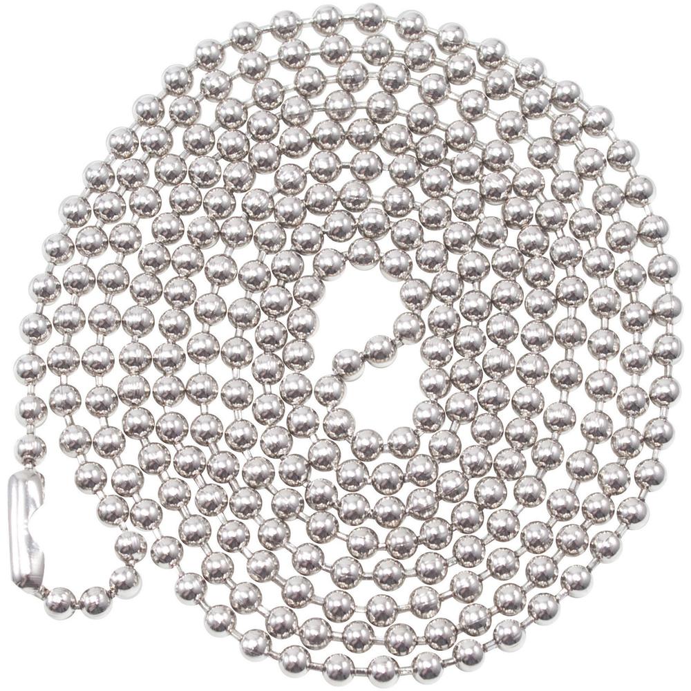 Advantus 36" ID Badge Chain - 36" - 100/Box - Nickel Plated - Metallic. Picture 1