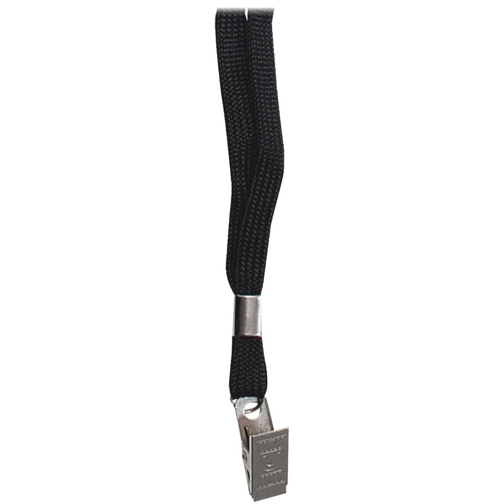 Advantus Neck Lanyard with Clip for Badges - 24 / Box - 36" Length - Black. Picture 1