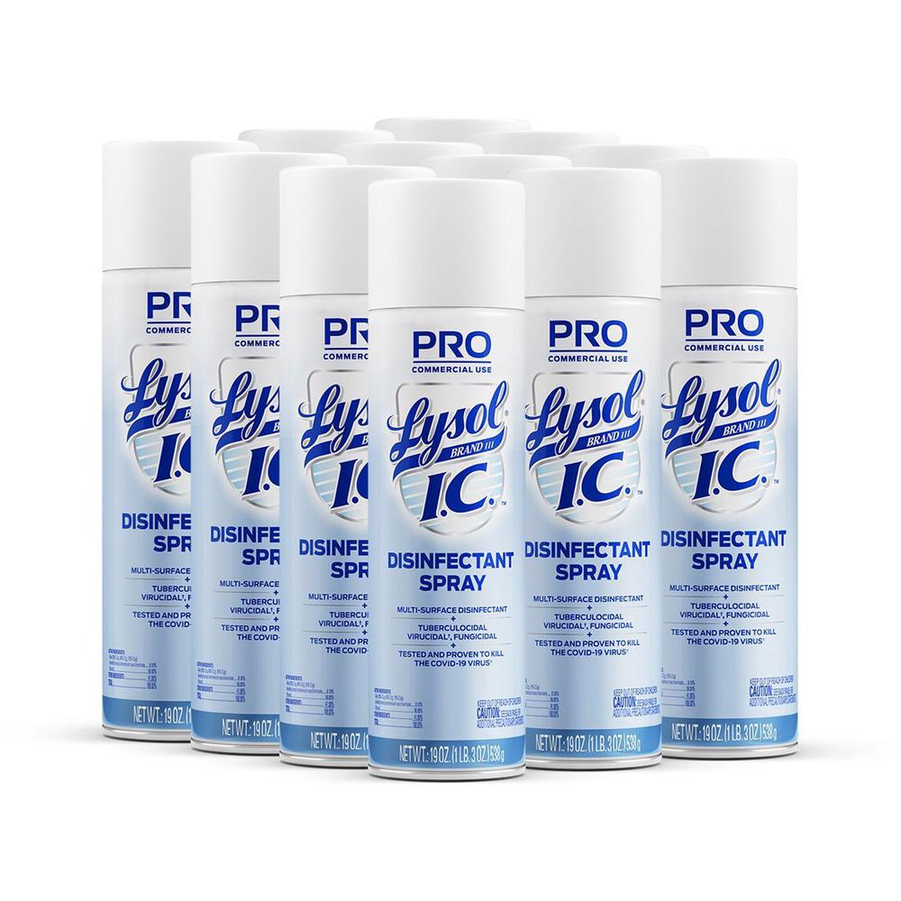 Lysol I.C. Disinfectant Spray - For Hard Surface, Shower, Sink, Toilet, Nonporous Surface, Floor, Wall, Porcelain, Glazed Surface, Plastic, Door Handle, ... - 19 fl oz (0.6 quart) - 12 / Carton - Anti. Picture 1