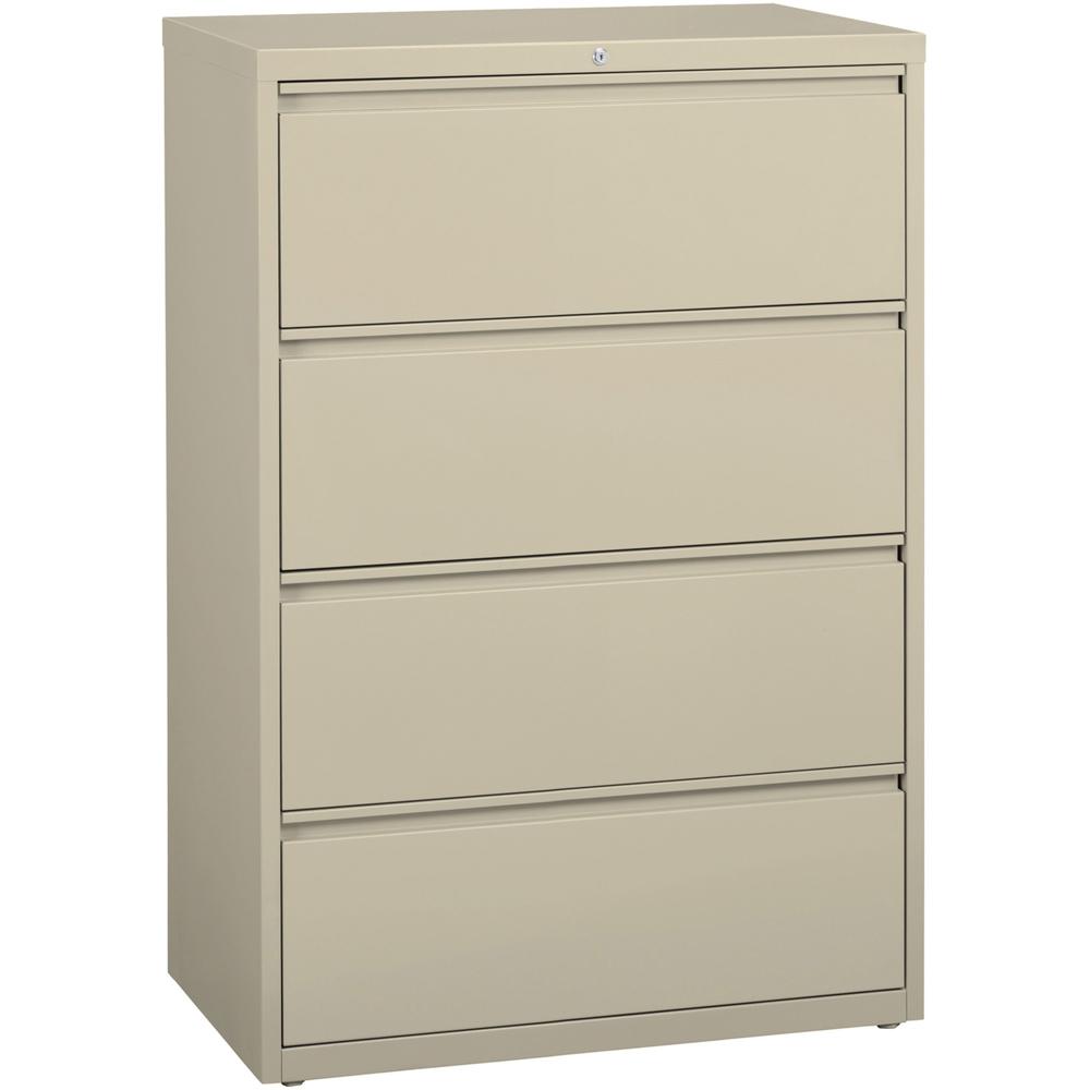 Lorell Fortress Series Lateral File - 36" Width x 18.6" Depth x 52.5" Height - 4 x Drawer(s) for File - Legal, Letter, A4 - Lateral - Rust Proof, Leveling Glide, Interlocking, Ball-bearing Suspension,. Picture 1