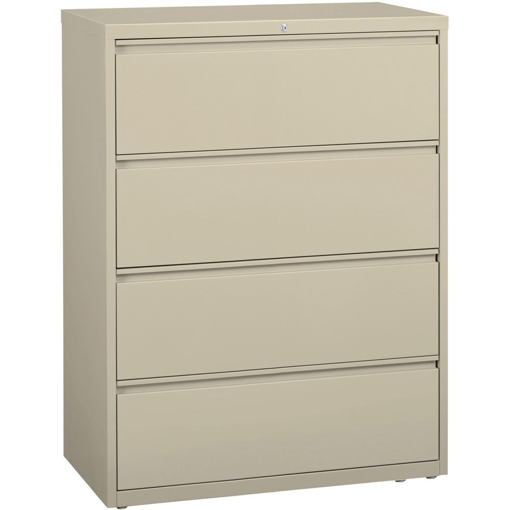 Lorell Fortress Series Lateral File - 42" Width x 18.6" Depth x 52.5" Height - 4 x Drawer(s) for File - Legal, Letter, A4 - Lateral - Rust Proof, Leveling Glide, Interlocking, Ball-bearing Suspension,. Picture 1