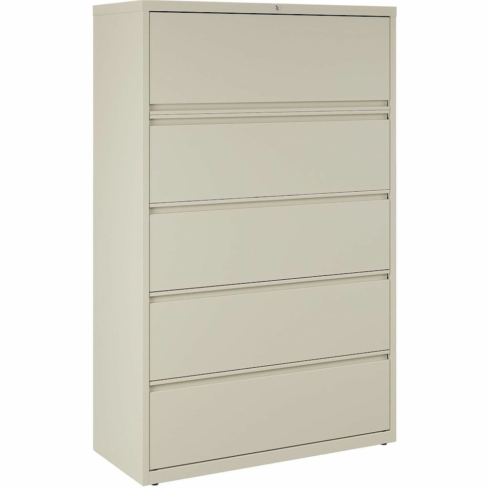 Lorell Fortress Series Lateral File w/Roll-out Posting Shelf - 42" x 18.6" x 67.7" - 5 x Drawer(s) for File - Legal, Letter, A4 - Lateral - Rust Proof, Leveling Glide, Interlocking, Ball-bearing Suspe. Picture 1