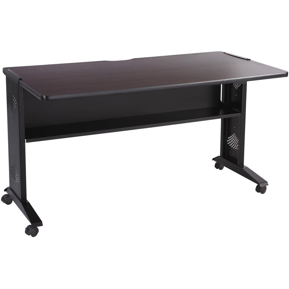 Safco 54"W Reversible Top Mobile Desk - Rectangle Top - 1 Shelf(ves) - 28" Table Top Length x 53.50" Table Top Width x 1" Table Top Thickness - Educational Environment, Business Environment - Assembly. Picture 1