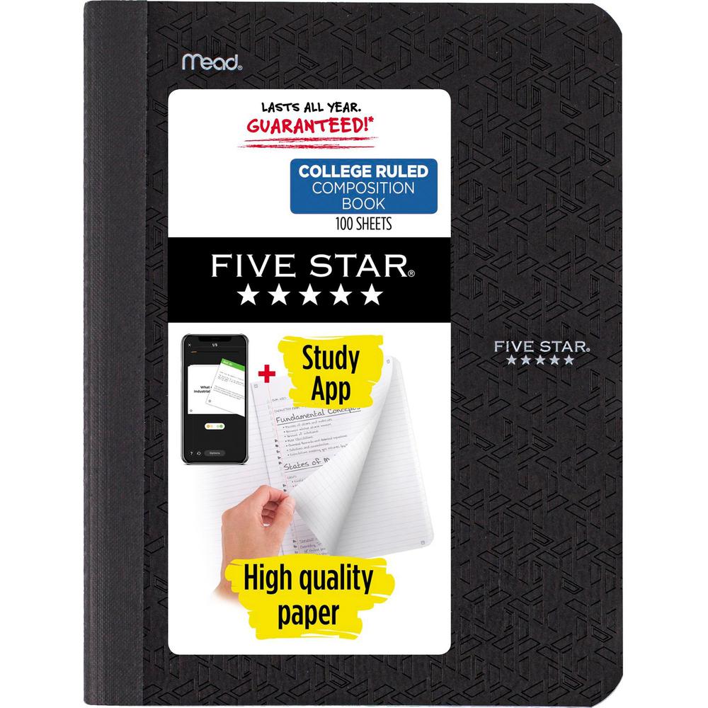 Mead College-ruled Composition Book - 100 Sheets - Sewn - 7 1/2" x 9 3/4" - Schedule - 1 Each. Picture 1