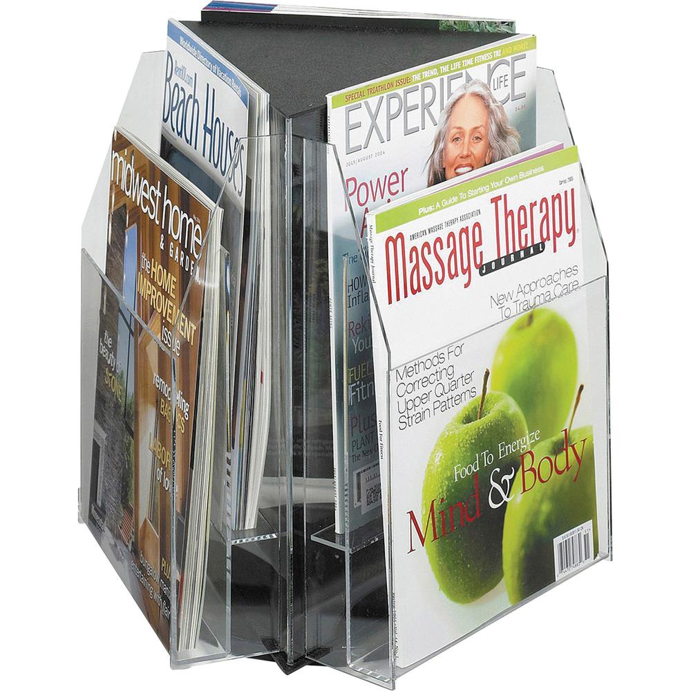 Safco Reveal 2-tier Tabletop Magazine Display - 6 Pocket(s) - 6 Compartment(s) - Compartment Size 7.25" x 9" x 1" - 14" Height x 15" Width x 15" Depth - Desktop - Acrylic - 1 Each. Picture 1