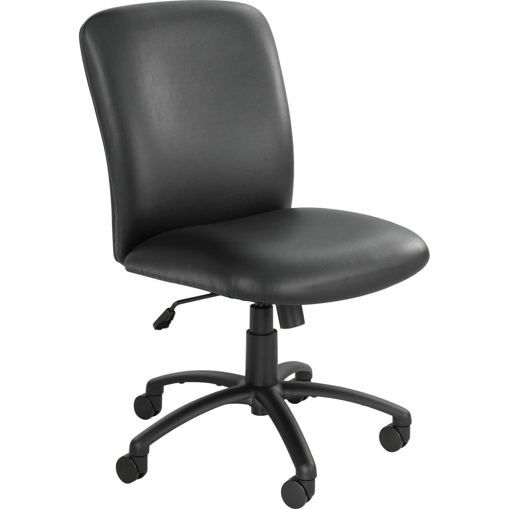 Safco Uber Big and Tall High Back Executive Chair - Black Seat Color - Vinyl, Foam Seat Material - Black Frame Color - 5-star Base - 1 Each. Picture 1