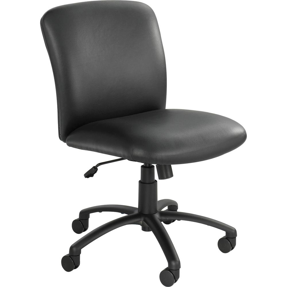 Safco Uber Big and Tall Mid-back Management Chair - Black Seat Color - Vinyl Seat Material - Black Frame Color - 5-star Base - 1 Each. Picture 1