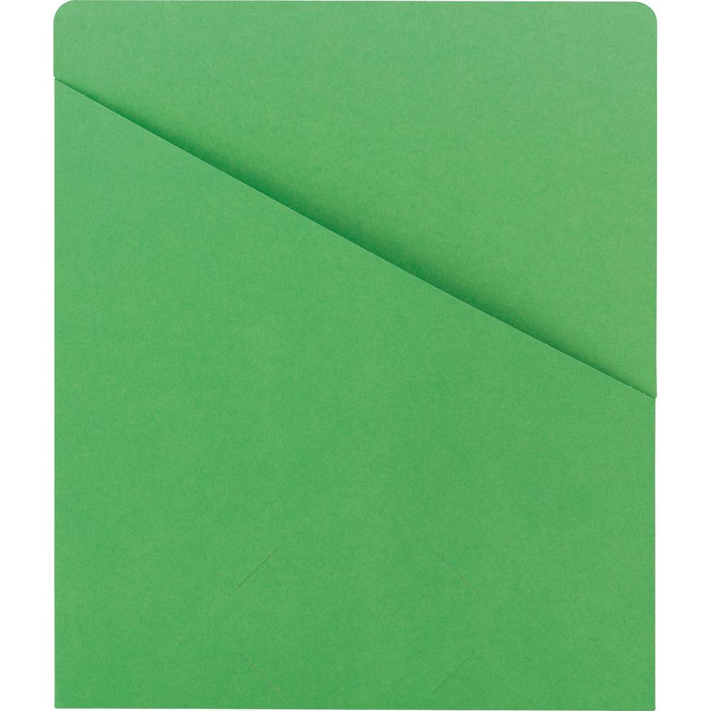 Smead Letter Recycled File Jacket - 8 1/2" x 11" - 1 Front Pocket(s) - Manila - Green - 10% Recycled - 25 / Pack. Picture 1