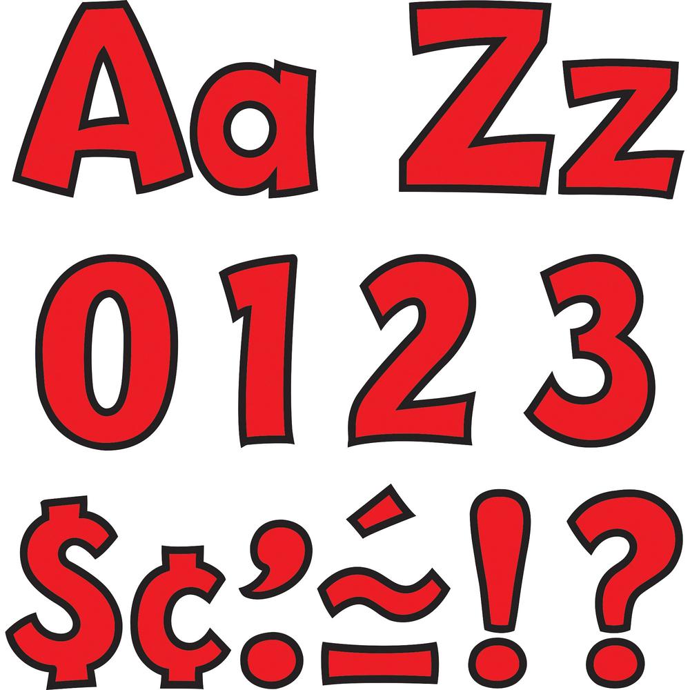 Trend 4" Ready Letter Playful Combo Pack - 83 x Lowercase Letters, 59 x Capital Letter, 36 x Punctuation Marks, 18 x Spanish Accent Mark Shape - Pin-up - Pin Style - Pre-punched - 4" Height x 9" Lengt. Picture 1