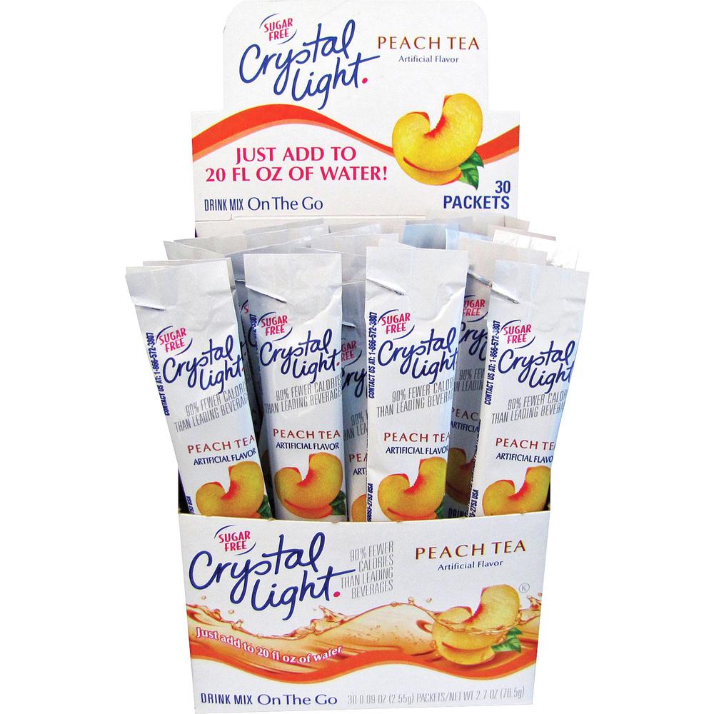 Crystal Light On-The-Go Mix Peach Sticks - Powder - 0.09 oz - 30 / Box. Picture 1