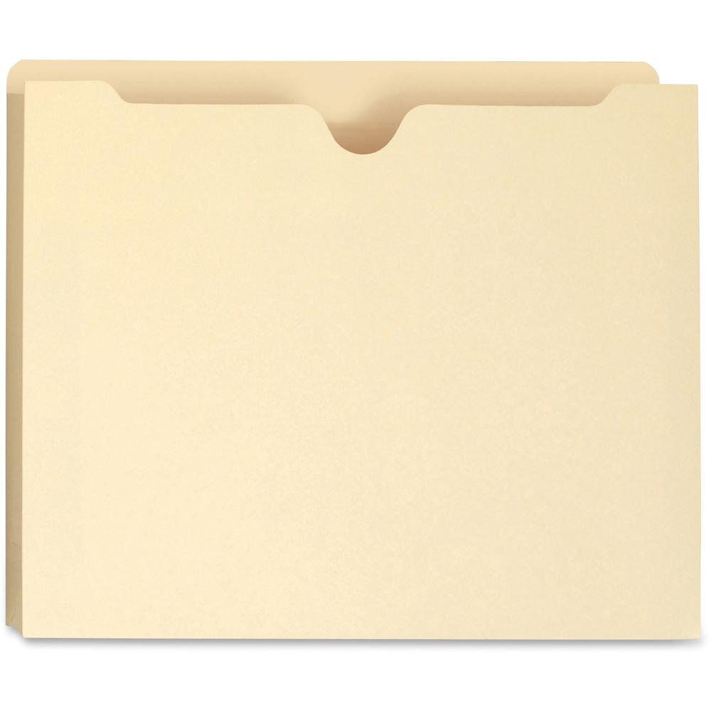 Smead Straight Tab Cut Letter Recycled File Jacket - 8 1/2" x 11" - 2" Expansion - Top Tab Location - 11 pt. - 2 Plys - Manila - Acid-free, Slip Resistant, Reinforced Tab - 100% Recycled - 50 / Box. Picture 1