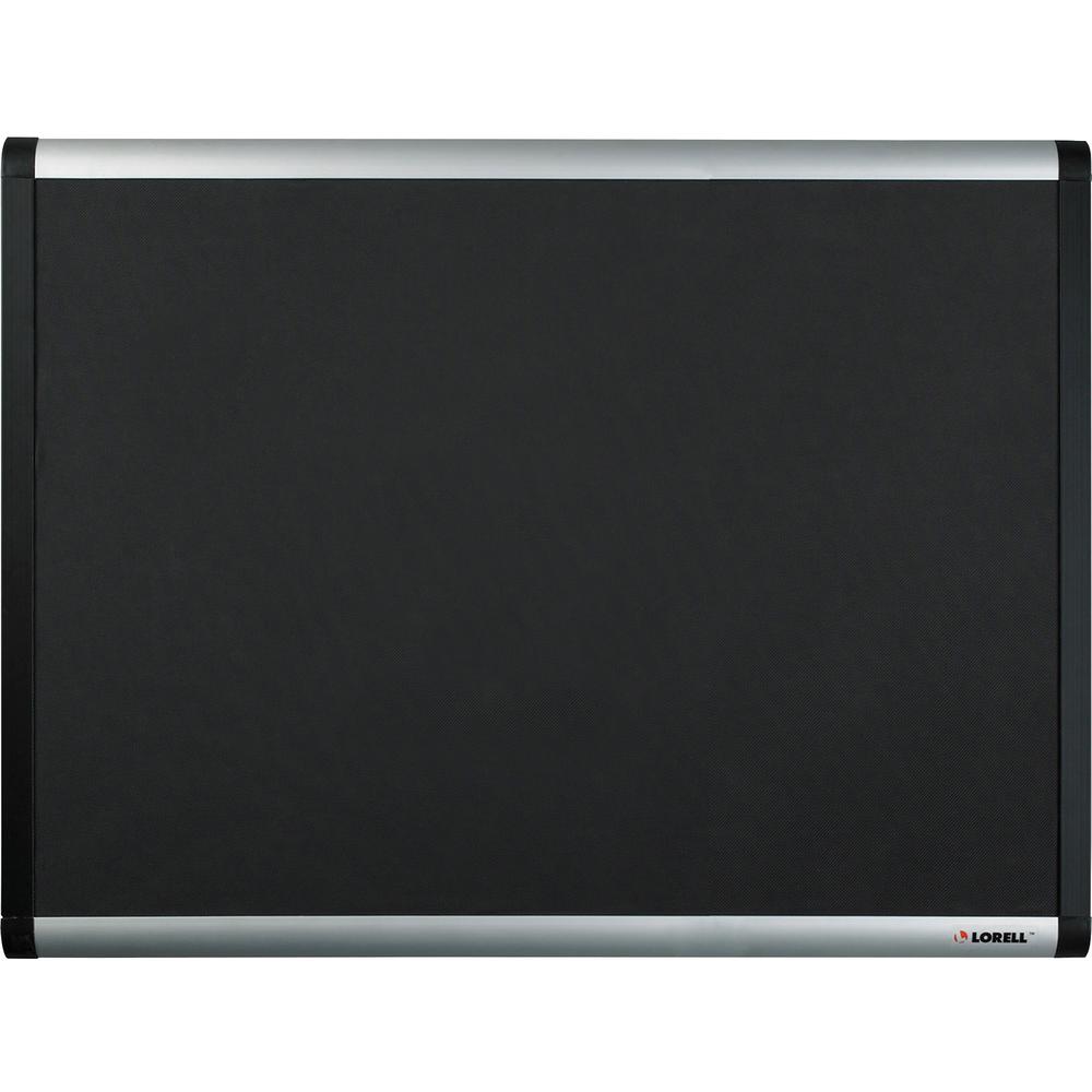 Lorell Mesh Bulletin Board - 48" Board Height x 72" Board Width - Fabric Surface - Black Anodized Aluminum Frame - 1 Each. Picture 1