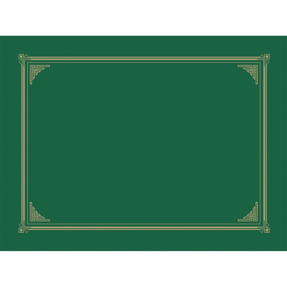 Geographics A4, Letter Recycled Certificate Holder - 8 19/64" x 11 45/64" , 8 1/2" x 11" , 8" x 10" - Green - 30% Recycled - 6 / Pack. Picture 1