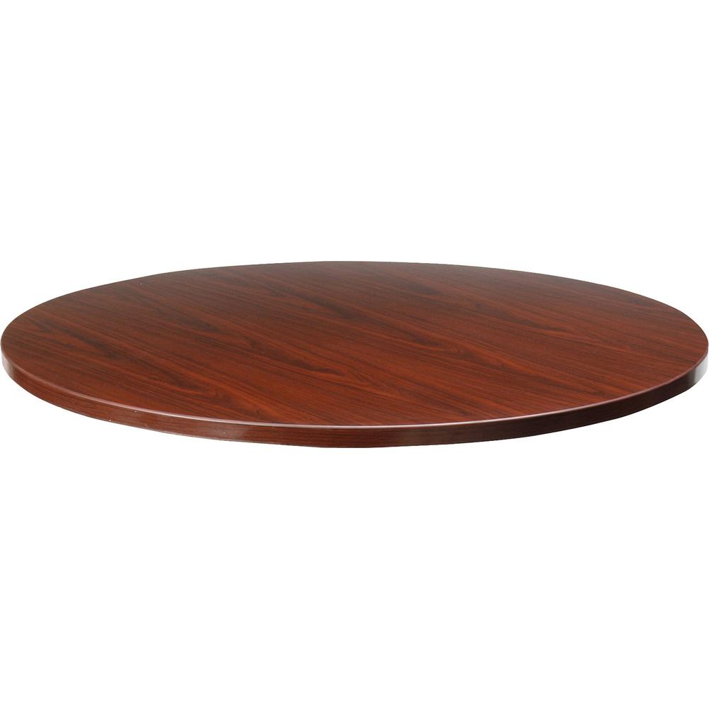 Lorell Essentials Conference Tabletop - Laminated Round, Mahogany Top - Contemporary Style - 41.38" Table Top Width x 41.38" Table Top Depth x 1" Table Top Thickness - Conferencing - Assembly Required. Picture 1