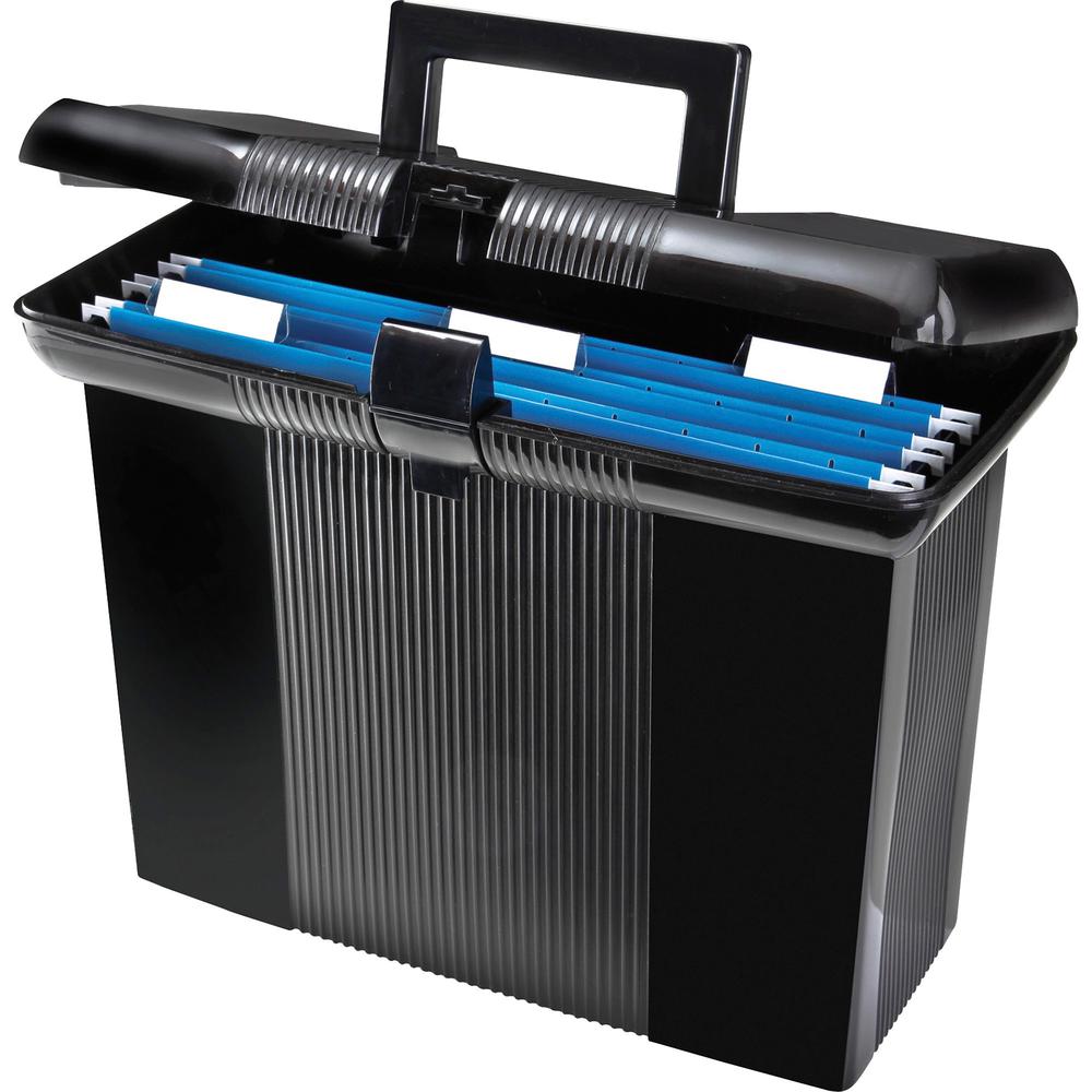 Pendaflex Portafile File Storage Box - External Dimensions: 11" Width x 6.5" Depth x 14" Height - Latch Lock Closure - Black - For File, Document - 1 Each. Picture 1