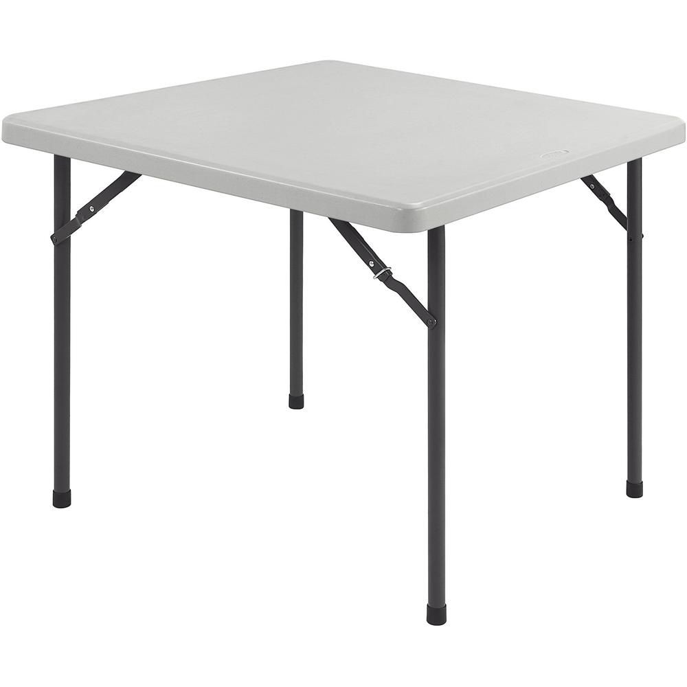Lorell Ultra-Lite Banquet Folding Table - Square Top - 600 lb Capacity - 29" Height x 36" Width x 36" Depth - Indoor, Outdoor - Gray, Powder Coated - 1 Each. Picture 1