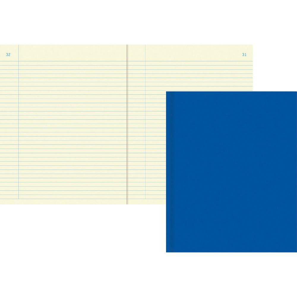 Rediform Narrow Ruled Chemistry Notebook - 60 Sheets - Perfect Bound - Ruled Margin - 8 1/2" x 11" - Green Paper - Blue Cover - Hard Cover, Numbered, Heavyweight - Recycled - 1 Each. Picture 1