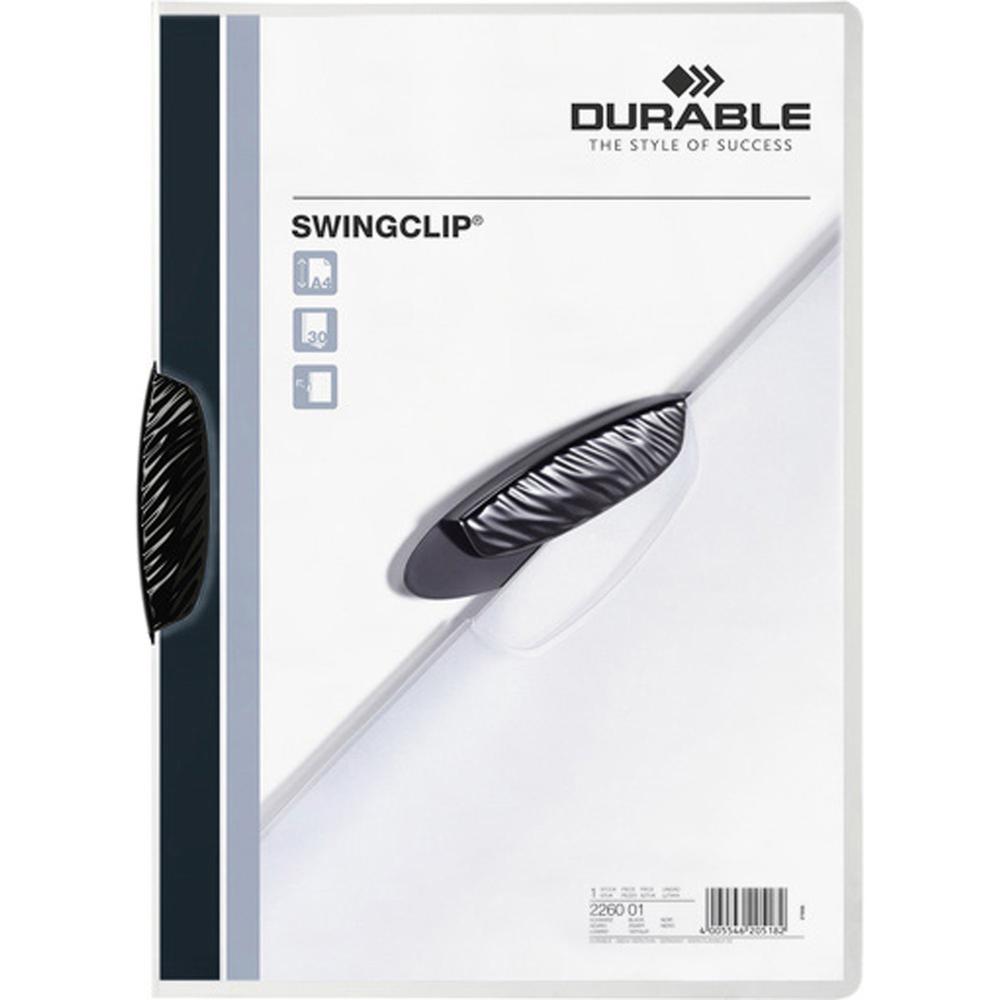 SWINGCLIP Letter Report Cover - 8 1/2" x 11" - 30 Sheets Capacity - Polypropylene - Clear - Wear Resistant - 25 / Box. Picture 1