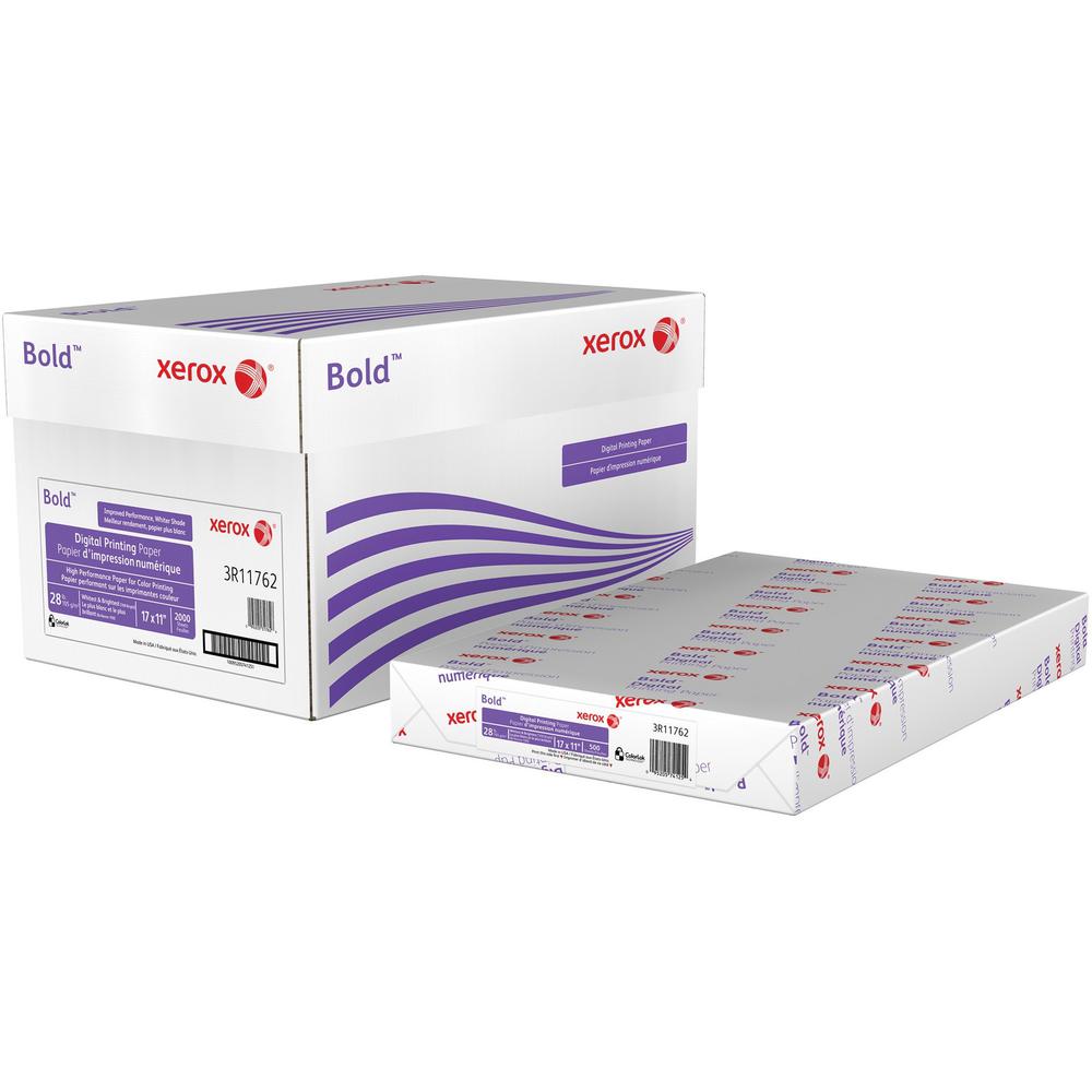 Xerox Bold Digital Printing Paper - 100 Brightness - 17" x 11" - 28 lb Basis Weight - 1 / Ream - Uncoated - White. Picture 1